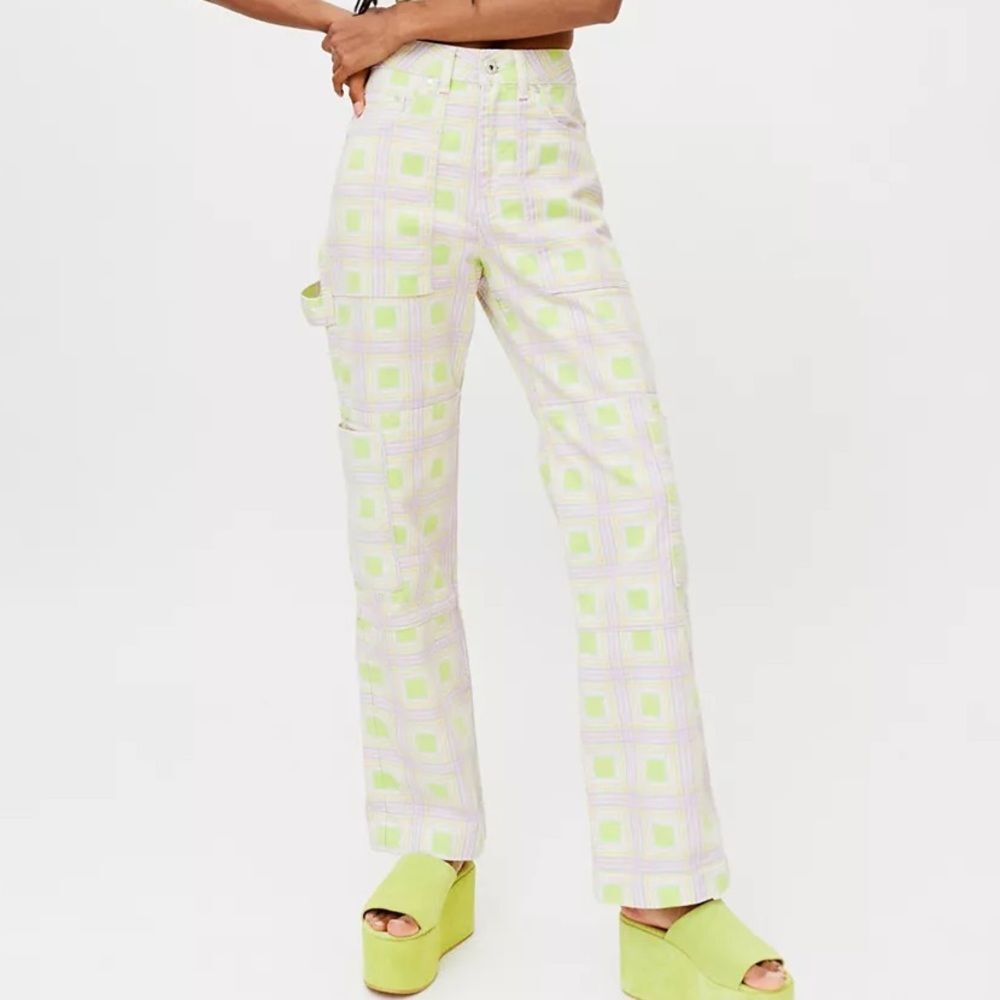 Ragged Priest Pastel Plaid Cargo Jeans 26